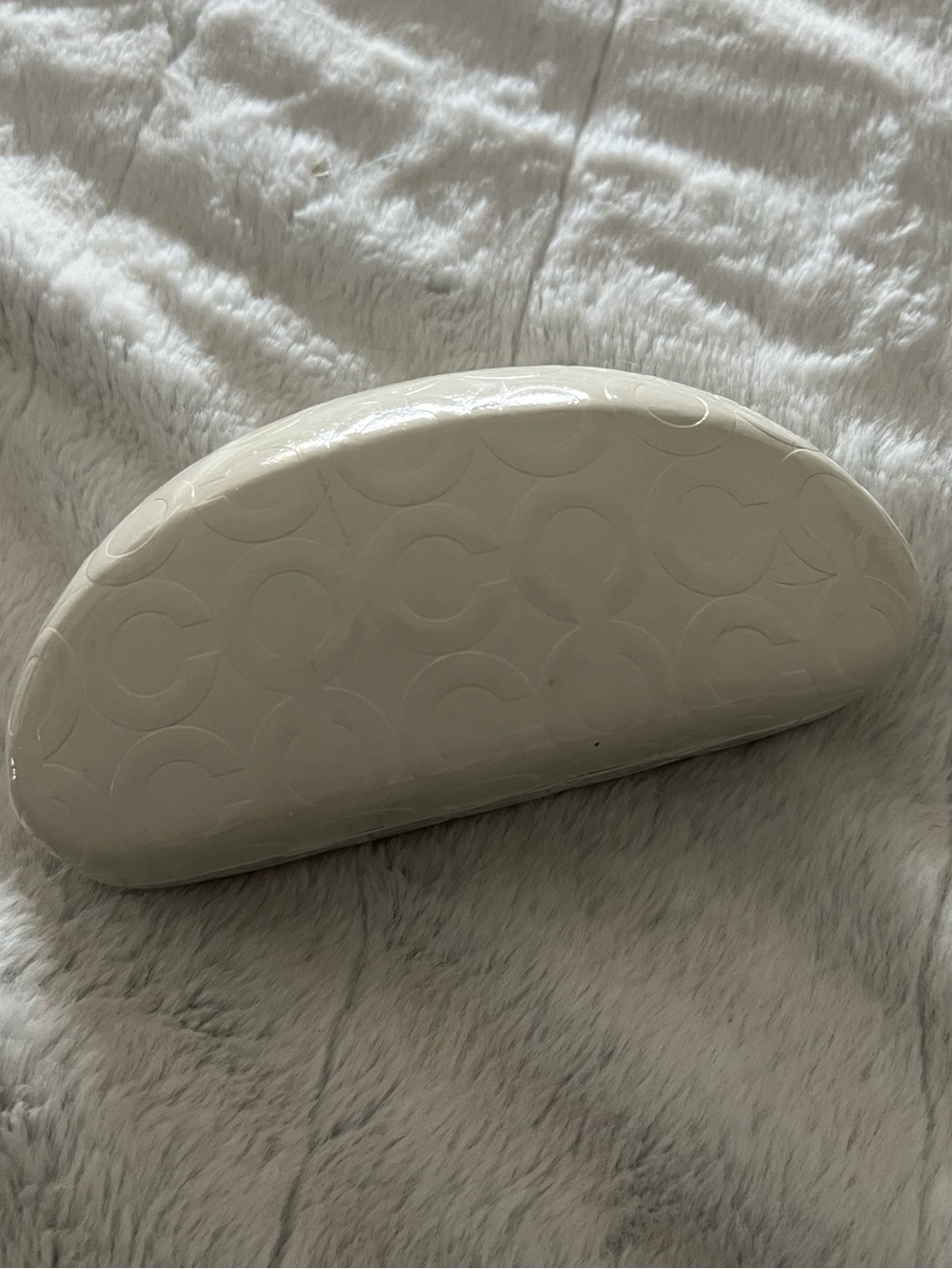 White Embossed  Coach Hard Sunglasses Case